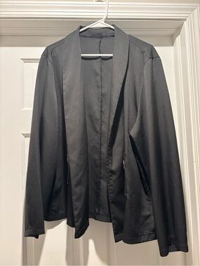 SHEIN Black Open-Front Blazer Jacket
